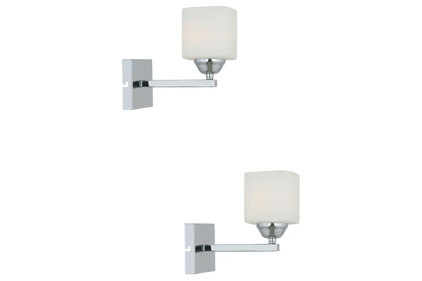 Minel Krom Kaplama 2'li Aplik Seti Yatak Odası-Yatak başı,Cafe,Restoran için Duvar Lambası ürün görseli 1