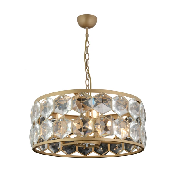 Apliqa Roman 5'li Yuvarlak Eskitme Kristalli Taşlı Modern Tasarım Kristal Salon Avize - 2