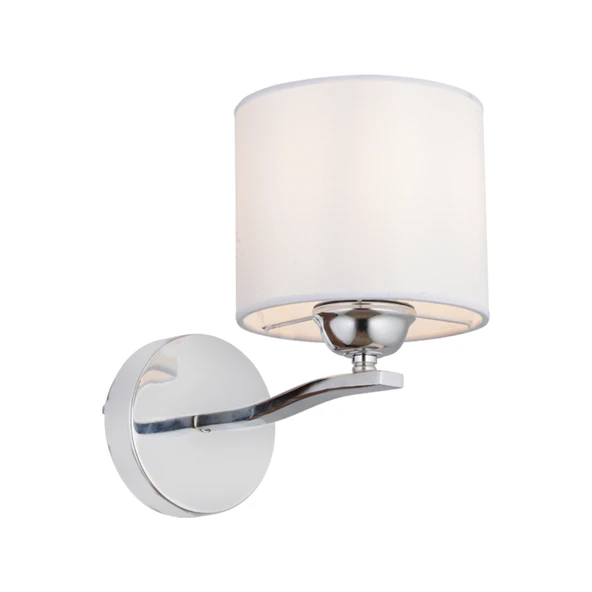 Keria Tekli Beyaz Şapkalı Krom Duvar Lambası Yatak Odası-yatak Başı-banyo Için Modern Aplik - Resim 2