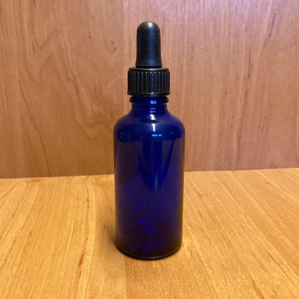 50Ml Mavi Cam Damlalıklı Şişe , Siyah Plastik Kapak , 50 Cc Mavi Cam Damlalıklı Şişe x 6 Adet - 2