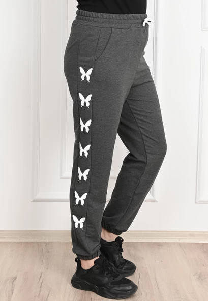 Kadın Dijital Baskılı Büyük Beden Jogger Pantolon 6060-22 - 7