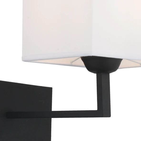 Rylee Tekli Beyaz Şapkalı Siyah Duvar Lambası Yatak Odası-yatak Başı-banyo Için Modern Aplik - Resim 4