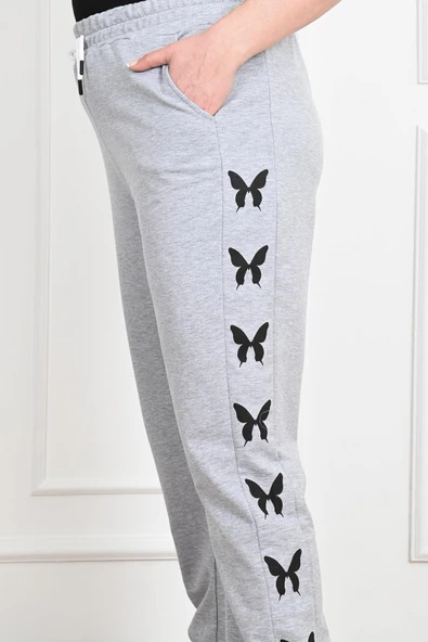 Kadın Dijital Baskılı Büyük Beden Jogger Pantolon 6060-22 - 9