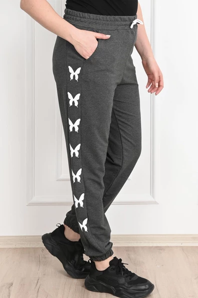 Kadın Dijital Baskılı Büyük Beden Jogger Pantolon 6060-22 - 8