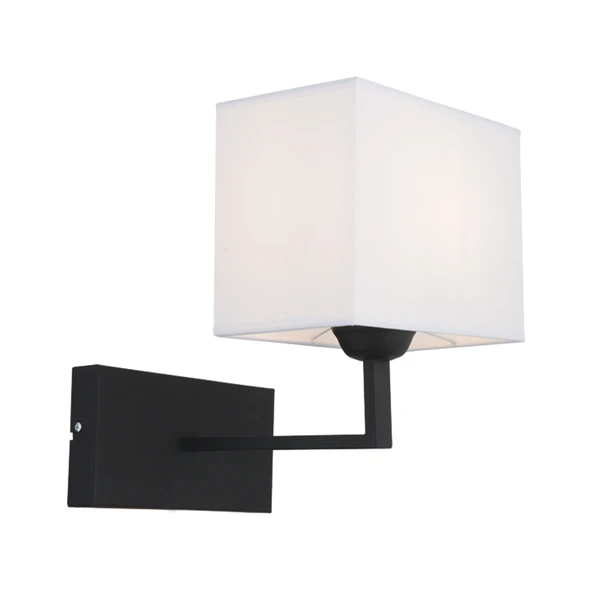 Rylee Tekli Beyaz Şapkalı Siyah Duvar Lambası Yatak Odası-yatak Başı-banyo Için Modern Aplik - Resim 2