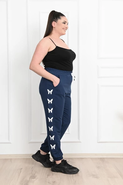 Kadın Dijital Baskılı Büyük Beden Jogger Pantolon 6060-22 - 12