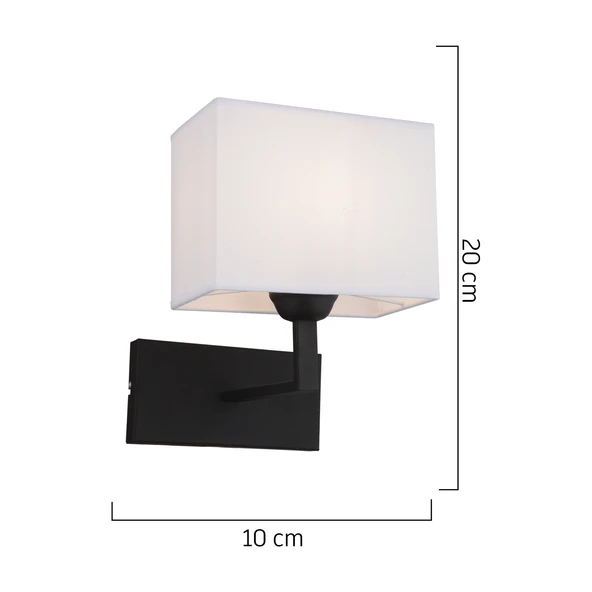 Rylee Tekli Beyaz Şapkalı Siyah Duvar Lambası Yatak Odası-yatak Başı-banyo Için Modern Aplik - Resim 5