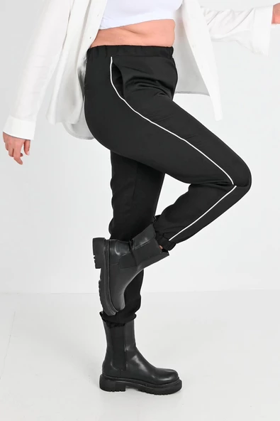 Kadın Büyük Beden Şerit Detaylı Cepli Pantolon 6243-24 - 2