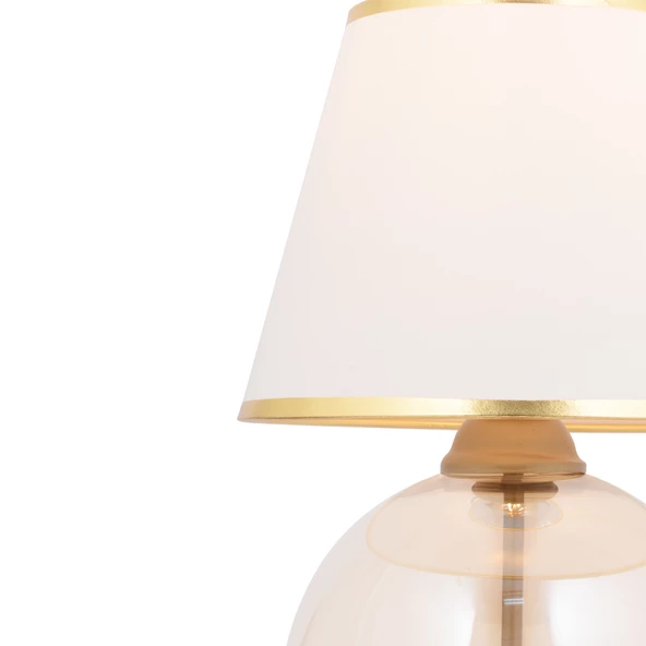 Apliqa Lampon Beyaz Şapkalı Eskitme Masa Lambası Modern Tasarım Salon-Yatak Odası Abajur - 4