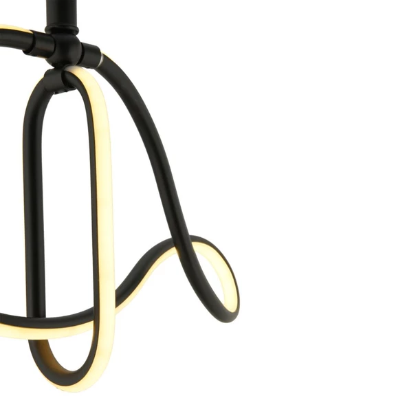 Apliqa Helin Siyah 50 Watt Sarkıt 3 Renkli Ledli Modern Mutfak Banyo Led Salon Sarkıt Avize - Resim 6