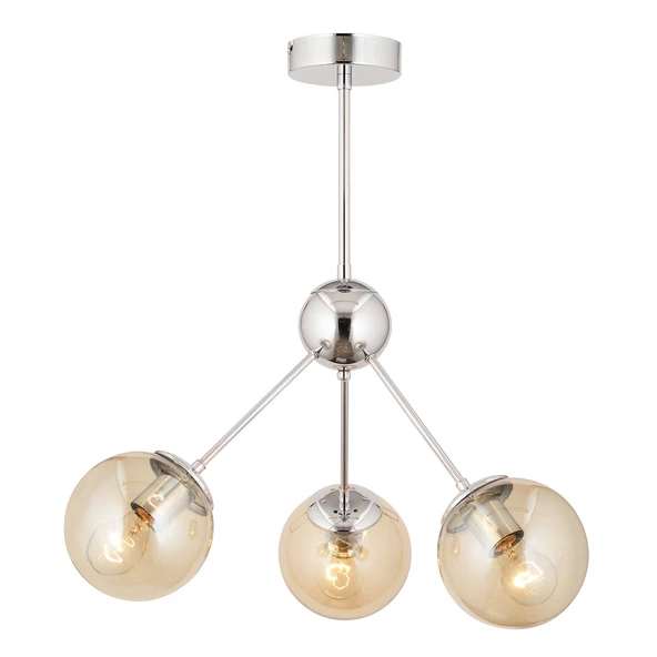 Meyo 3Lü Krom Bal Camlı Modern Genç Odası Yatak Odası Salon Avize - Resim 4