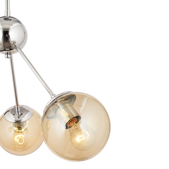 Meyo 3Lü Krom Bal Camlı Modern Genç Odası Yatak Odası Salon Avize - Resim 7