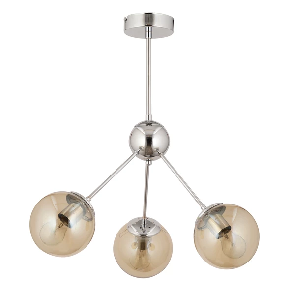 Meyo 3Lü Krom Bal Camlı Modern Genç Odası Yatak Odası Salon Avize - Resim 5