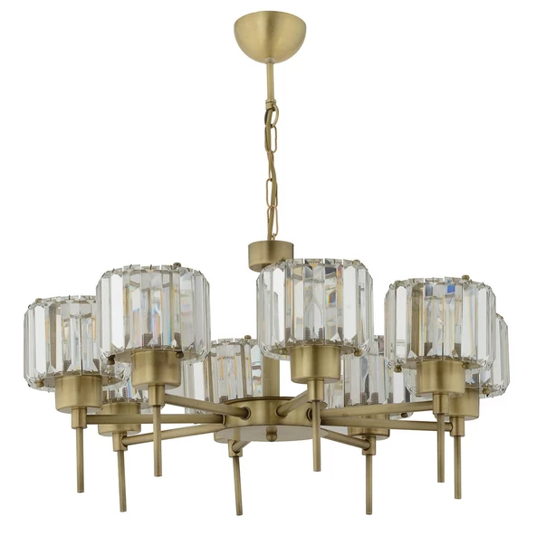 Apliqa Sadem 8'Li Eskitme Kristalli Taşlı Modern Tasarım Salon-Yatak Odası Kristal Salon Avize - Resim 4