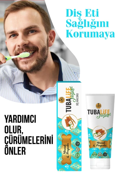 Tubalife Natürel Diş Macunu - Adaçayı Özlü, Misvaklı, Propolisli 100 ml / 140 gr - 2