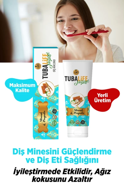 Tubalife Natürel Diş Macunu - Adaçayı Özlü, Misvaklı, Propolisli 100 ml / 140 gr - 3