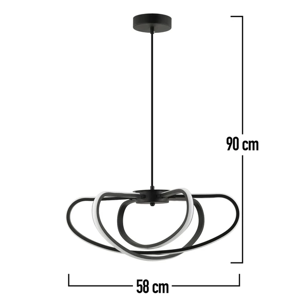 Apliqa Aura Sarkıt 74 Watt Sarkıt 3 Renkli Ledli Ofis Avizeleri Modern Mutfak Banyo Led Salon Sarkıt Büyük Avize - 5
