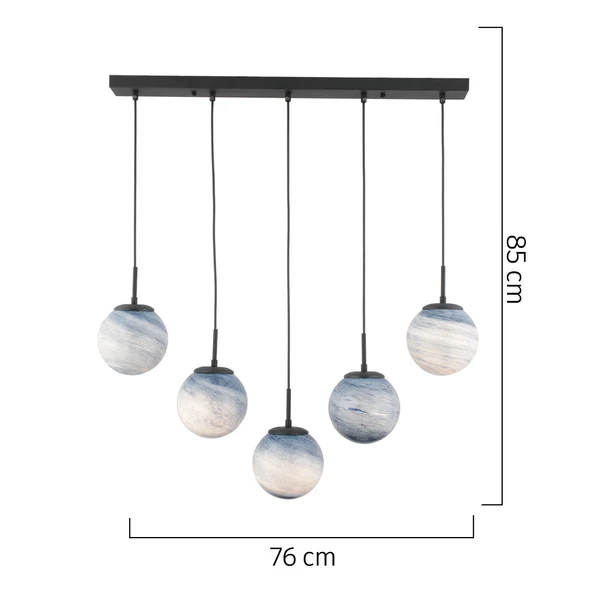 Apliqa EFSER 5Lİ SIRALI AVİZE Modern Oturma Odası Salon Sarkıt Avize - Resim 5