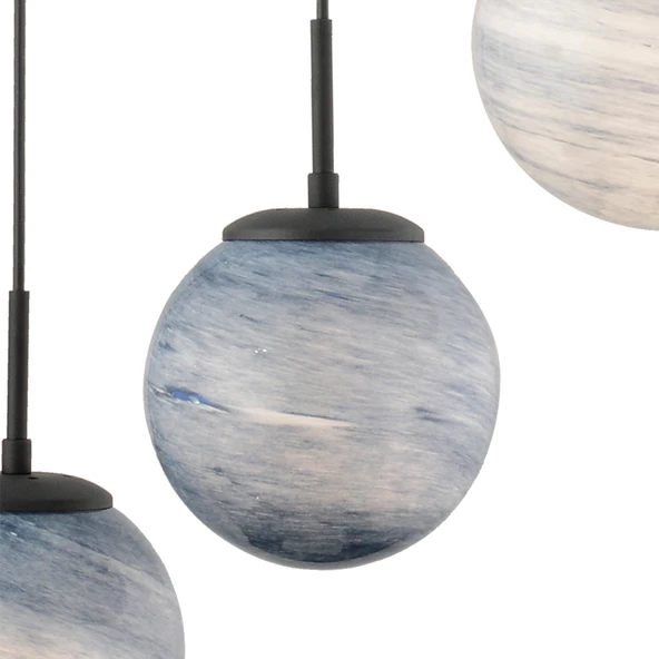 Apliqa EFSER 5Lİ SIRALI AVİZE Modern Oturma Odası Salon Sarkıt Avize - Resim 4