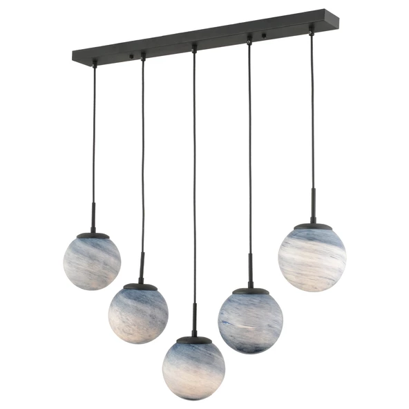 Apliqa EFSER 5Lİ SIRALI AVİZE Modern Oturma Odası Salon Sarkıt Avize - Resim 3