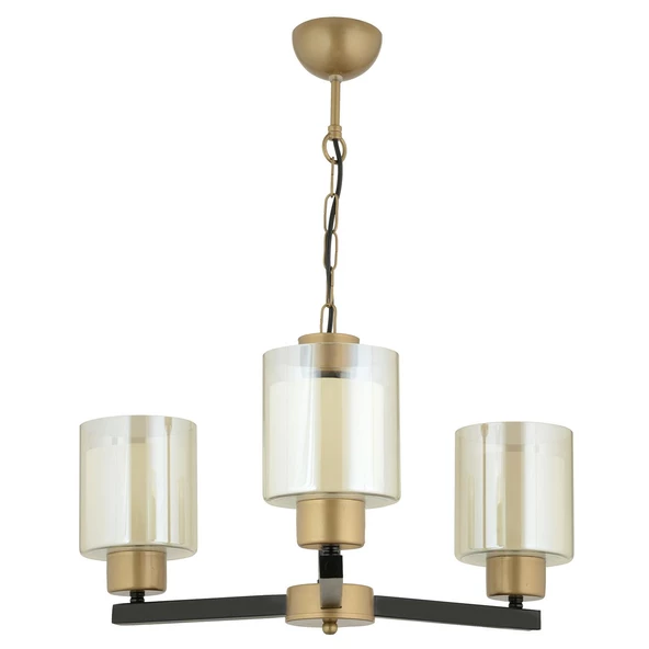 Apliqa Jade 3 Lü Avize Eskitme Siyah Boyalı Çift Camlı Modern Genç Odası Yatak Odası Retro Salon Avize - Resim 7