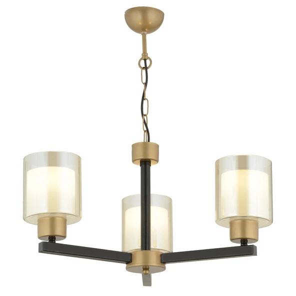 Apliqa Jade 3 Lü Avize Eskitme Siyah Boyalı Çift Camlı Modern Genç Odası Yatak Odası Retro Salon Avize - Resim 6