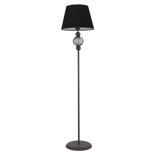 Apliqa Helezon Siyah Şapkalı Siyah Modern Tasarım Ayaklı Abajur Lamba Metal Lambader - 3