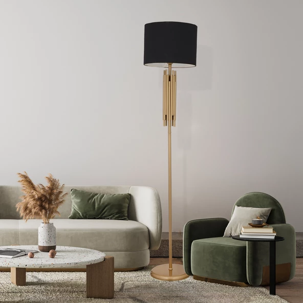 Apliqa Matisse Siyah Şapkalı Eskitme Dekoratif Tasarım Ayaklı Abajur Lamba Modern Metal Lambader - 2