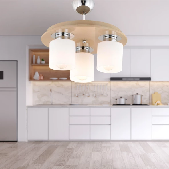 Apliqa Atlas 3 Lü Yuvarlak Kahve Modern Genç Odası Mutfak- Banyo Mutfak Salon Spot Avize