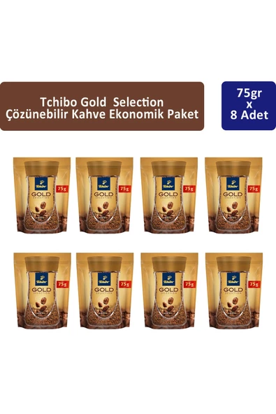 Tchibo Gold Çözünebilir Kahve Ekonomik Paket 75 gr x 8 Adet ürün görseli