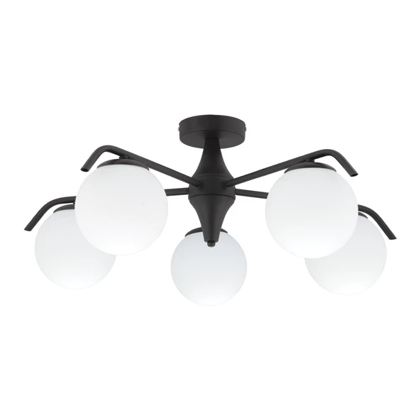 Diaspor 5li Yuvarlak Siyah Modern Sarkıt Genç Odası Yatak odası Retro Salon Avize - Resim 2