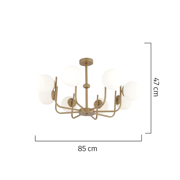 Apliqa Lowel 8'Li Eskitme Beyaz Camlı Modern Koridor Yatak Odası Salon Avize - Resim 5