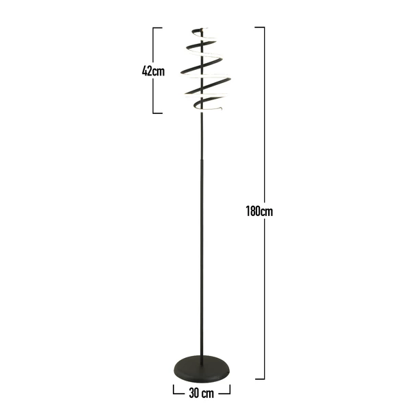 Apliqa Parya Siyah 72 Watt 3 Renkli Led Modern Tasarım Metal Lambader - 9
