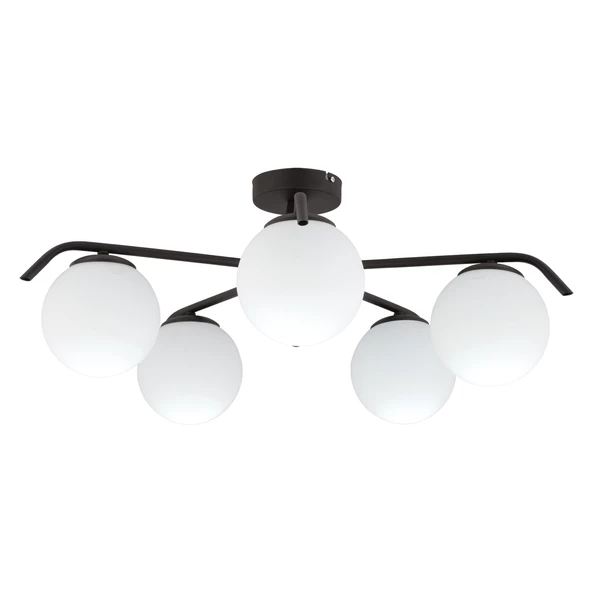 Diaspor 5li Yuvarlak Siyah Modern Sarkıt Genç Odası Yatak odası Retro Salon Avize - Resim 3