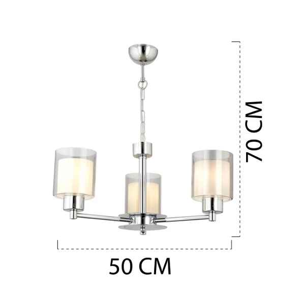 Goldie 3 Lü Krom Kaplama Modern Sarkıt Mutfak Salon Avize - Resim 8