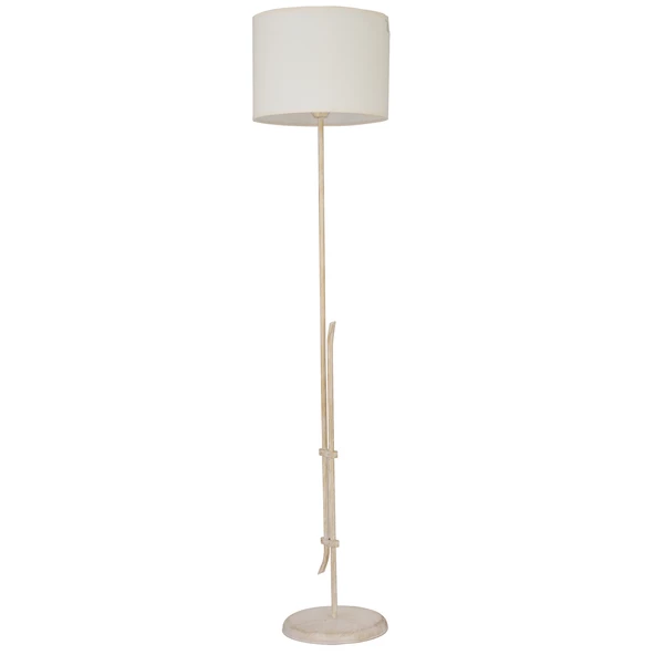 Apliqa Jolly Beyaz Şapkalı Beyaz Modern Tasarım Ayaklı Abajur Lamba  Metal Lambader - 5