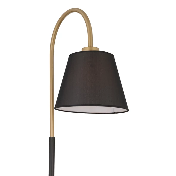 Apliqa Lumina Siyah Şapkalı Eskitme Modern Tasarım Ayaklı Abajur Lamba Metal Lambader - 7