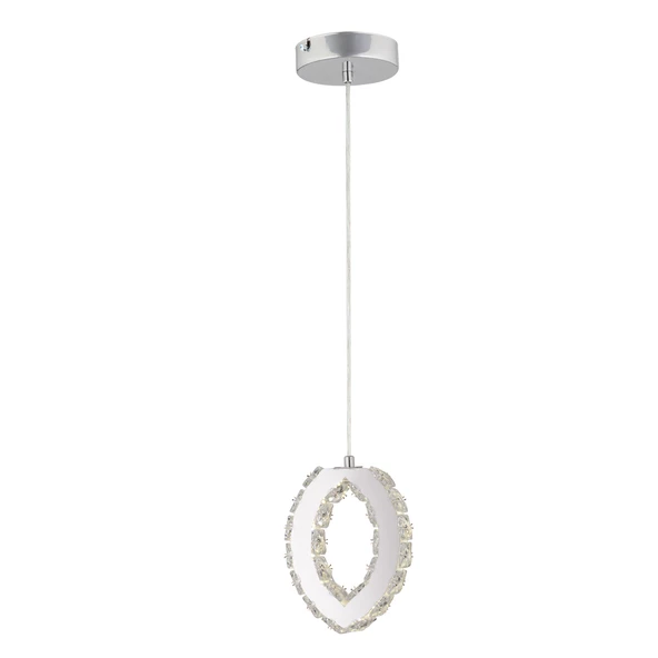 Apliqa Wicker  40 Watt Tekli Krom Ledli 3 Renkli Sarkıt Kristalli Taşlı Modern Tasarım Led Kristal Salon Avize - 3