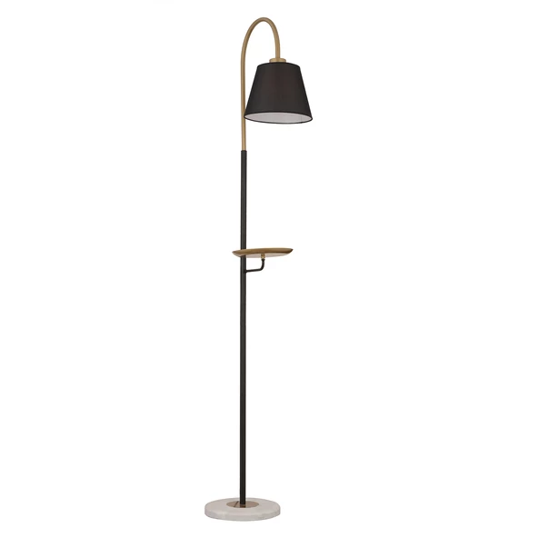 Apliqa Lumina Siyah Şapkalı Eskitme Modern Tasarım Ayaklı Abajur Lamba Metal Lambader - 6