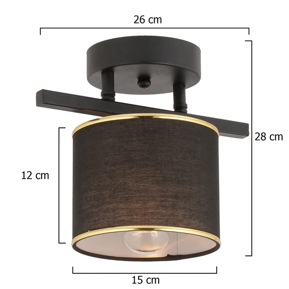 Apliqa Selina Tekli Siyah Modern Plafonyer Genç Odası Mutfak Yatak Odası Avize - Resim 5