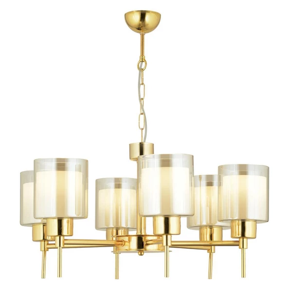 Apliqa Cemre 6 Lı Gold Modern Yatak Odası Salon Avize - Resim 7