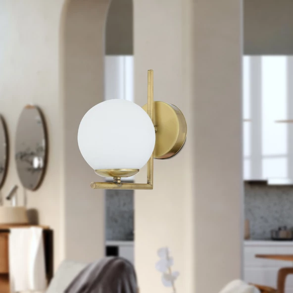 Apliqa Sara Eskitme Duvar Lambası Yatak Odası-Yatak Başı-Banyo İçin Modern Aplik - 2
