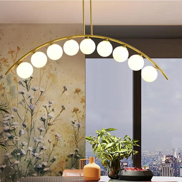 Apliqa Fralde 9 Lu Gold Modern Mutfak Cafe Restoran için Uygun Retro Salon Avize - 2