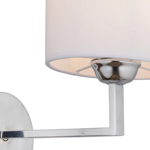 Zadie Tekli Beyaz Şapkalı Krom Duvar Lambası Yatak Odası-yatak Başı-banyo Için Modern Aplik - Resim 4
