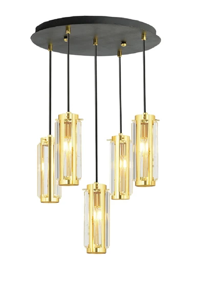 Natali 5Li Sarkıt Gold Modern Genç Odası Mutfak Salon Sarkıt Avize ürün görseli 1