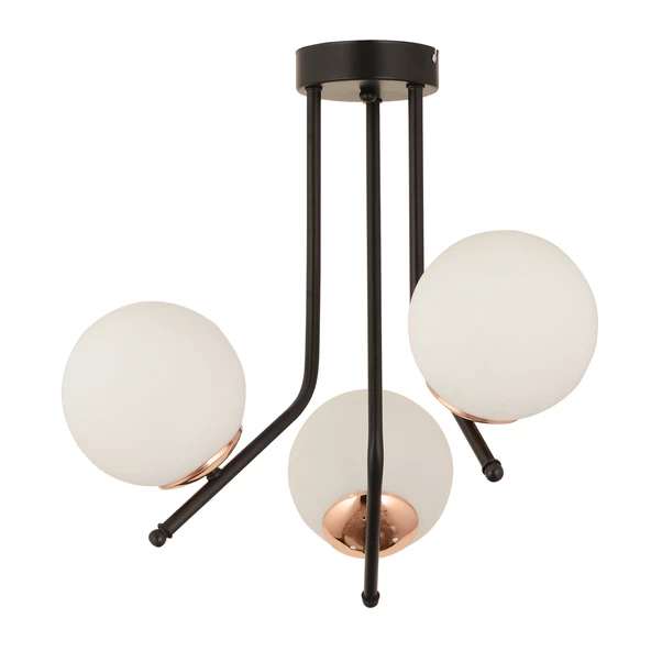 Apliqa Nida 3Lü Siyah Bakır Modern Mutfak Yatak Odası Retro Salon Avize - Resim 4