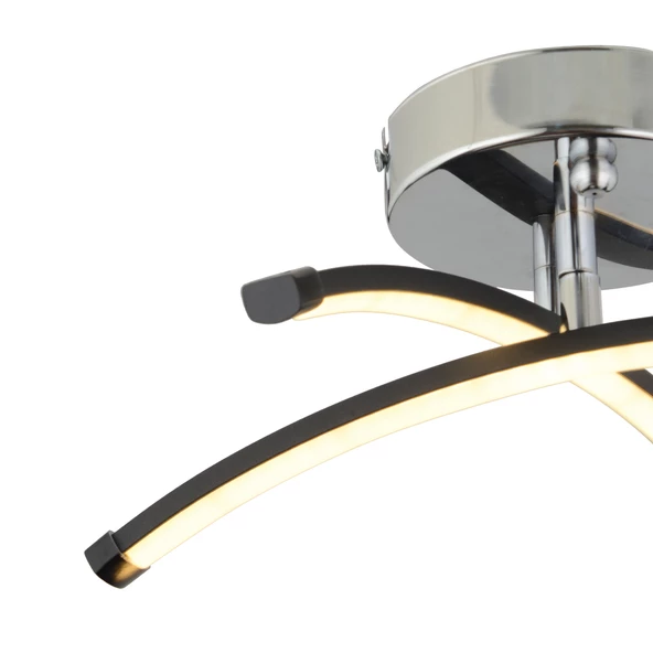 Apliqa Dosse 2Li Siyah 15 Watt Plafonyer 3 Renkli Ledli Modern Mutfak Banyo Led Salon Sarkıt Avize - 3