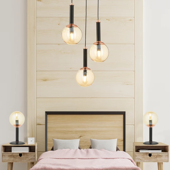 Apliqa Erna Yatak Odası Modern Retro Sarkıt Mutfak Salon Avize Seti - Resim 2