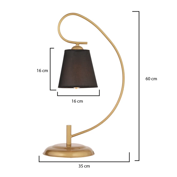 Apliqa Adora Eskitme Şapkalı Salon-Yatak Odası Masa Lambası Modern Tasarım Abajur - Resim 10