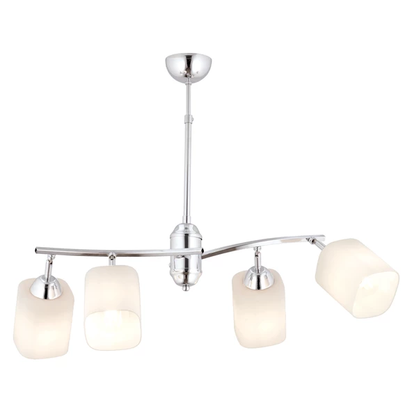 Apliqa Abbey 4'lü Krom Beyaz Camlı Yuvarlak Modern Oturma Odası Salon Spot Avize - 2